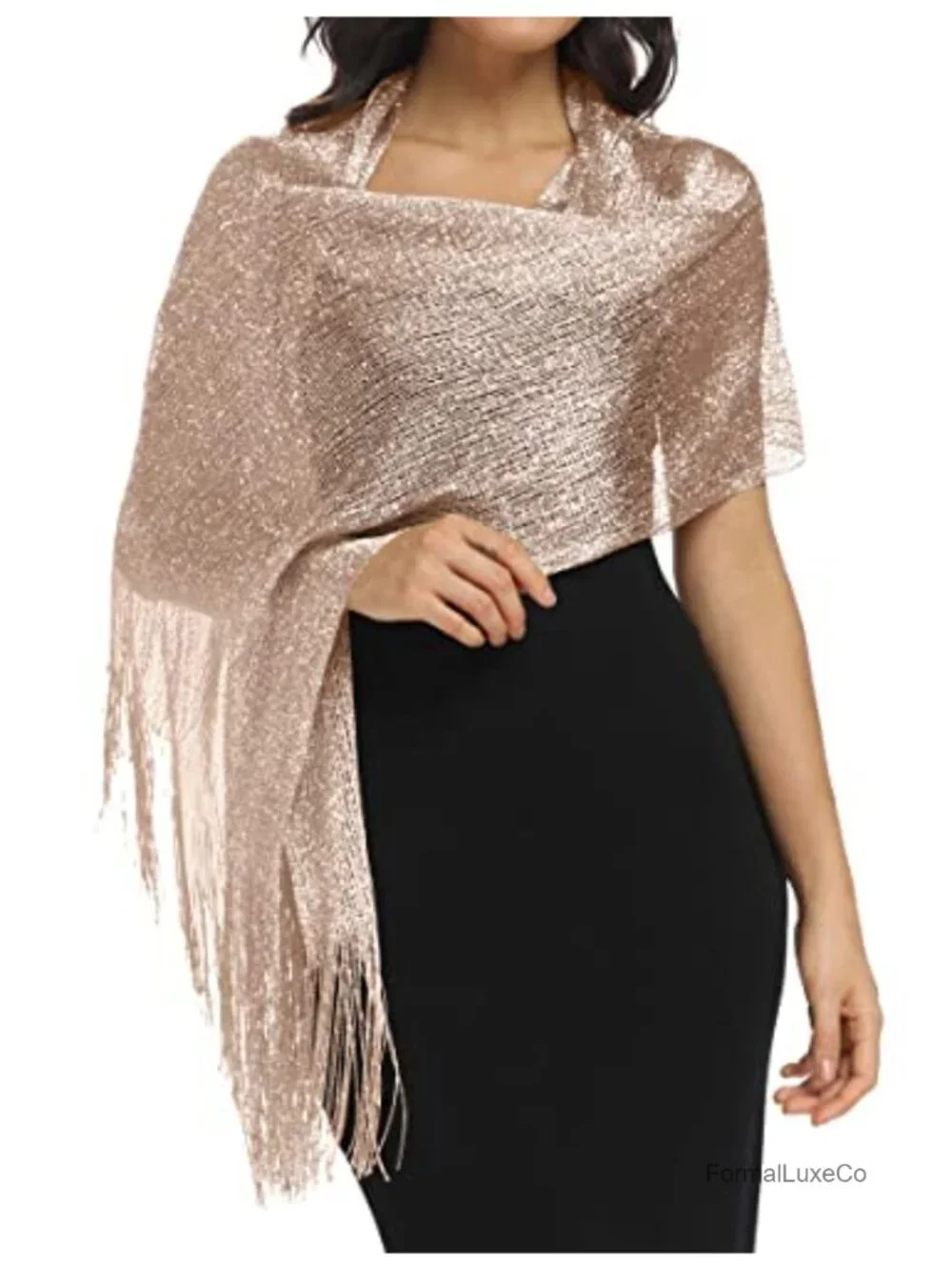 Sparkle Evening Shawl Wrap for Women with Buckle - Wedding Party Formal